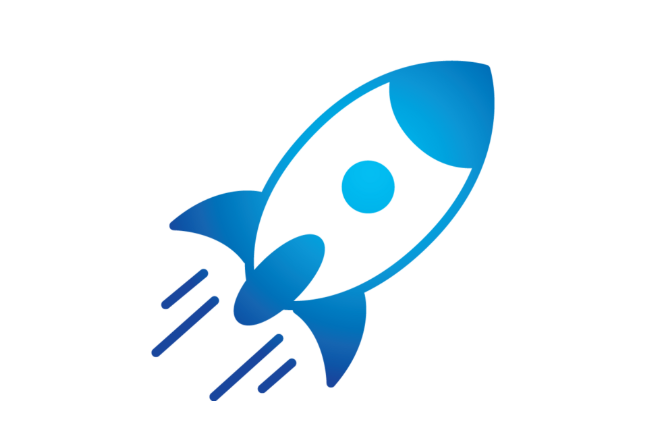 AI product development rocket icon